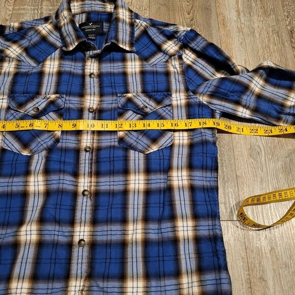 American Eagle Outfitters Pearl Snap Western Style Button Up Shirt Men's Medium - Picture 5 of 7